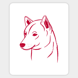 Shiba Inu (White and Red) Sticker